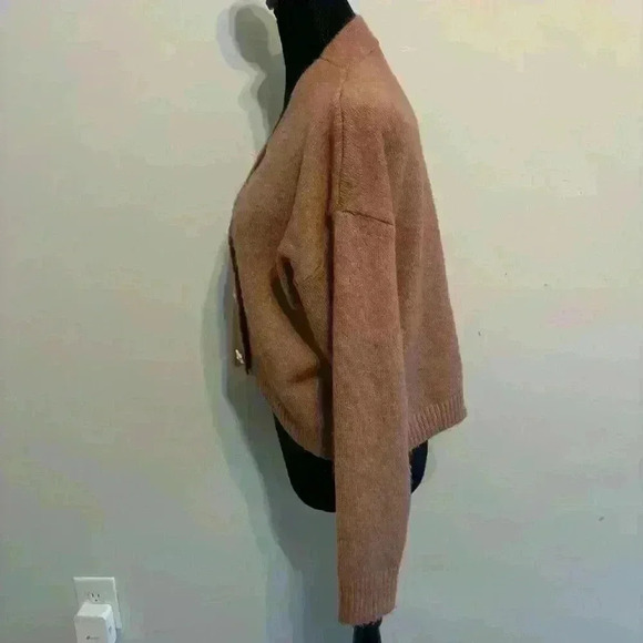 Fuzzy Cropped Oversized Grandpa Sweater with Daisy Buttons Size XS Altard State - Picture 3 of 12